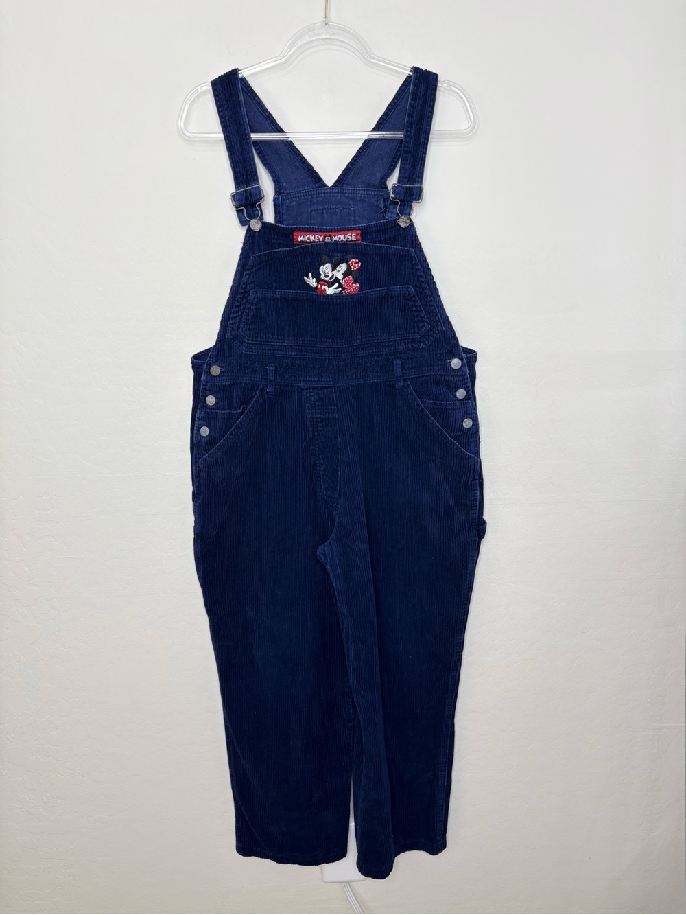 Vintage Disney Mickey Unlimited Jerry Leigh Corduroy Overalls Blue Large